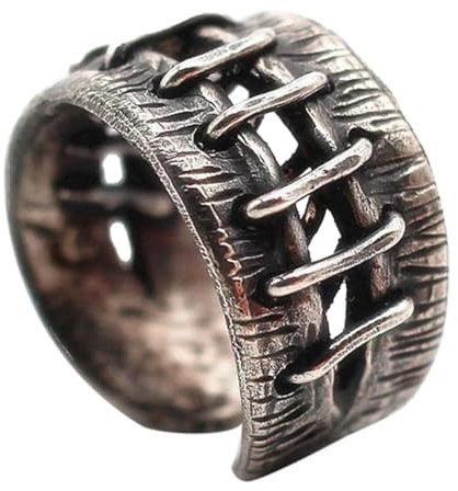 BISONBLUE Ringe Herren Ring Damen Männer Rings Geschenk Goth-Punk-Ringe für Männer, Frauen, Mädchen, Gothic-Ring, klobige Fingerringe, verstellbare offene Ringe 1