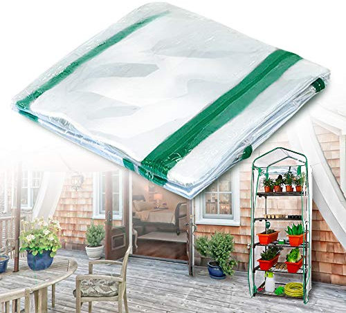 JonesHouseDeco Copertura di Ricambio Impermeabile in PVC Trasparente per Serra a 5 Livelli - per Piante da Giardino All'aperto 70x50x193cm (Solo Copertura)