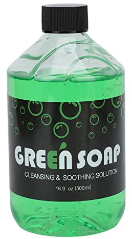 Tattoo Reiniger grüne Seife, Grüne Tattoo Reinigungsseife, 500 ml Tattoo Reinigungslösung mit grüner Seife professionelle sichere milde Tattoo Salon Grünseife für Anfänger
