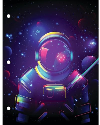 Eccolo BTS Ordner mit 2 Fächern, 21,6 x 27,9 cm, Astronaut
