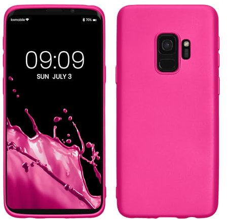 kwmobile Case kompatibel mit Samsung Galaxy S9 Hülle - Schutzhülle aus Silikon metallisch schimmernd - Handyhülle Metallic Pink