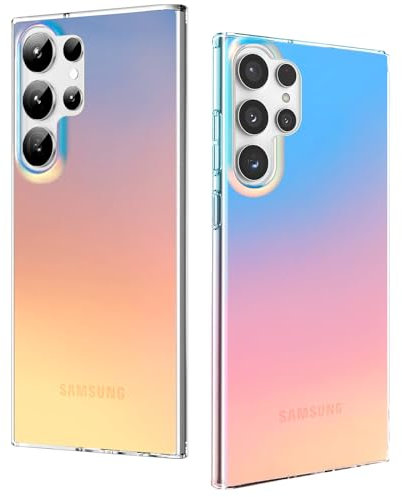 DEVASO Hülle für Samsung Galaxy S23 Ultra, Handyhülle für Schillernd Rückseite Durchscheinende Matt Rückseite Dünne Case Robust Kratzfest Schutzhülle Schillernd Fluoreszierend für Frauen und Mädchen