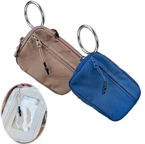Die Iris-Geldbörse, wasserdichte Damen-Geldbörse aus Nylon mit Schlüsselanhänger, multifunktionale Handgelenktasche mit Reißverschluss und Ausweisfenster (13)