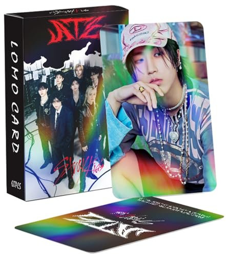KPOPBP Stray Kids Laser Photocard 60 PCS ATE Album LOMO Cards Kpop JJAM Photo Card, Gift for Fans Daugher