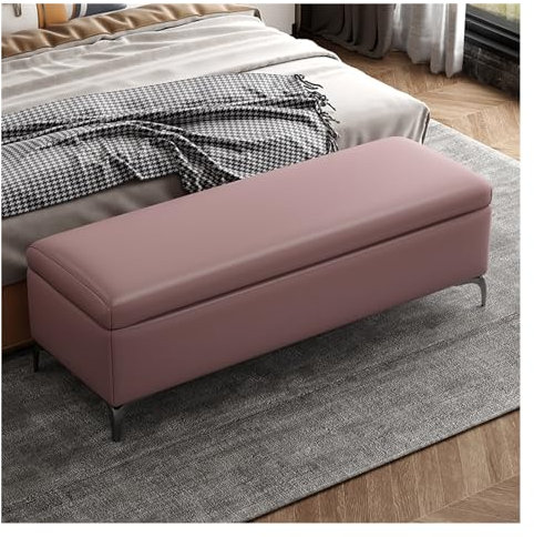 Pink Velvet Upholstered Storage Bench for Bedroom Stylish End of Bed Ottoman and Entryway Furniture