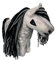 X-Group4th Plüschtier Pferd - Baby Horse Mini - weich - 23x7x24 cm - Steckenpferd klein - für Kinder - Spielzeug - Hobby Horse Pferd - Grau mit Schwarze Mähne