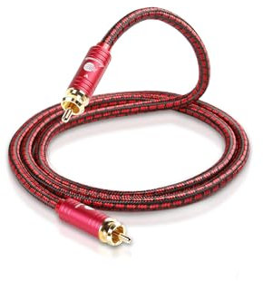 BOAACOUSTIC RCA Coaxial Audio Cable 4N OFC Audiophile RCA Subwoofer Cable, Dual-Shielded, Gold Plated Connectors for CD Player, Amplifier, Subwoofer (4.92ft/1.5m)