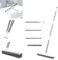 Rubber Broom Carpet Brush,Carpet Rake,Sweeping Brush Indoor Soft Broom 120cm Carpet Sweeper Pet Hair Remover with 3-Sections Metal Handle and 31cm Silicone Brush Head for Floor Cleaning