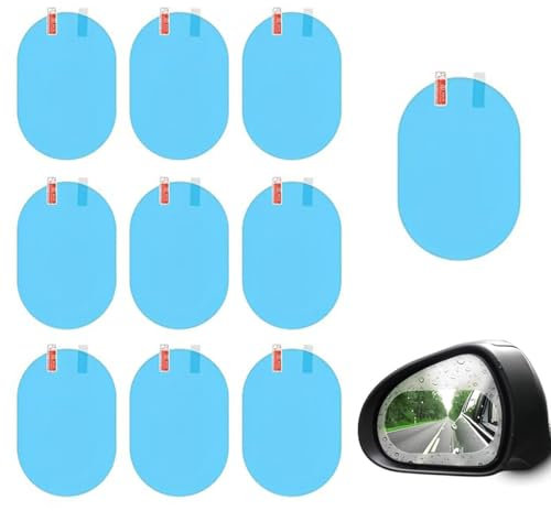 ZORTVUL 10 Stück Rückspiegel Regenschutzfolie, Auto Rückspiegel Regenschutz Folie, Wasserdicht Anti-Fog-Spiegel Schutzfolie für Universalfahrzeug Trunk Side Windows Spiegel (15x10CM)