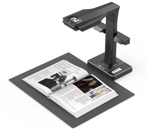 CZUR 16MP Professional Buchscanner bis zu A3, Dokumentenscanner Kompatibel mit macOS und Windows, OCR 180+ Sprachen, Scanner mit Laserlinie (ET16 Plus)