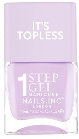 Nails Inc It's Topless Gel-Like Nail Polish, 4-in-1 Base Coat, Treatment, Colour & Top Coat, Long Lasting, Strong, Chip Free Nails, Glossy Salon Quality Manicure, Air Dry Nail Polish, Hailey, 14 ML