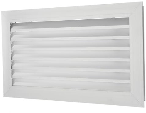 PATIKIL Door Air Vent Cover, 20 x 10, Aluminum Grille Ventilation Cover Louvered for Cabinet Wardrobe Door, Silver Tone