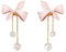 Calkkrer Rosa Schleifen Tassel Ohrringe mit Strass, Y2K Hängende Lang Ohrringe, Damen Schmuck, Passend für Y2K Outfits und Festivals