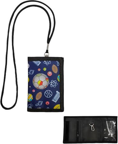 Brustbeutel Kinder, Geldbörse mit Kordelzug & Metallkette, Faltbare Portemonnaie, 8 x 12 cm Portmonee, Münzfach zum Umhängen, Kindergeldbeutel, für Geldbörse Münzbeutel Portemonnaie Reisen (a)