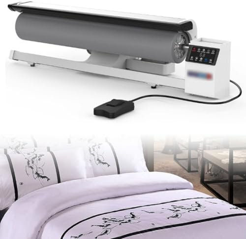 Rotary Roller Iron Steam Press for Commercial and Home Use - Continuous Steam Ironing Machine for Bed Sheets, Pillowcases, Napkins, and Flat Linens