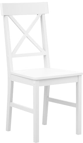 Esszimmerstuhl 2er Set MDF Pappelholz weiß skandinavischer Stil Barlee