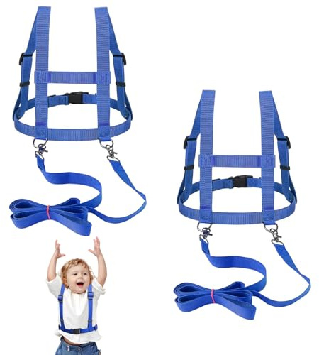 2 Stück Pferdegeschirr für Kinder, Blau Pferdeleine zum Spielen für Kinder, Pferdeleine Spielzeug Verstellbares Pferdegeschirr für Kinder für Spielen Skifahren Rollenspiel