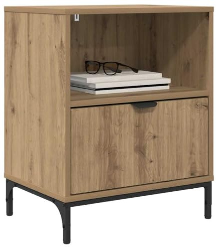 vidaXL with Drawer 2 pcs Artisan oak 49 x 36 x 61 cm Engineered wood, Bedroom, Rustic, Storage, Bedside Cabinet, Practical Nightstand, Organizing Solution, Space-Saving Table, Indoor Furniture