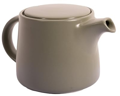Point-Virgule stoneware teapot with stainless steel infuser Olive Green 600ml