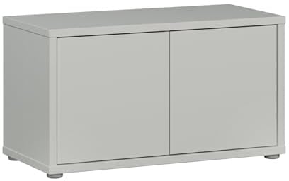 Forte Alice Springs Sitzbank 70 80, 2-türig, modern-minimalistisch, Holzwerkstoff, Flur/Schlafzimmer, Secret Grey, 74,5 cm breit x 41,5 cm hoch x 34,9 cm tief