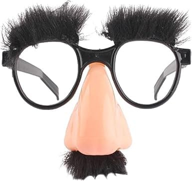 Ssmmam Lustige Brille mit großer Nase mit Augenbrauen und Schnurrbart, albernes Kostümzubehör, Neuheit Foto Requisiten für Partys und Halloween