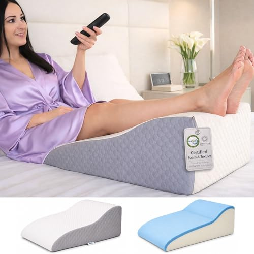Ritalia KEILKISSEN Venenkissen & Beinhochlagerungskissen zum Beine hochlagern – Orthopädisches Beinkissen mit viskoelastischem Memory Foam – Waschbarer atmungsaktiver Bezug