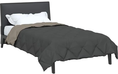vidaXL Ganzjahresbettdecke Hellgrau und Anthrazit 155 x 220 cm