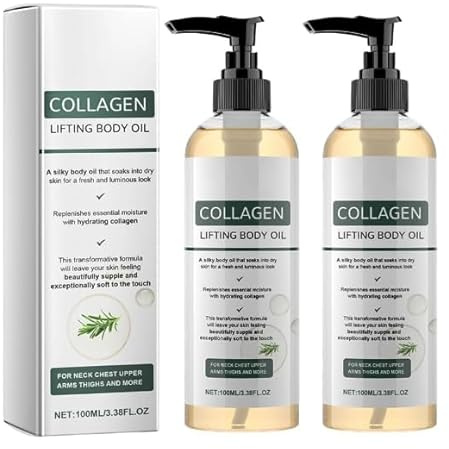 Collagen Lifting Body Oil After Shower, 2026 New Advanced Collagen Oil for Skin Tightening, Moisturizing Anti Aging for Women & Men, Helps Soften Appearance Of Crepey Skin for All Skin Types (2PC)