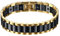 JewelryWe Schmuck Herren Magnet Armband, Edelstahl Keramik, Fashion I Rechteck Link Magnetarmband Armreif, Gold Schwarz