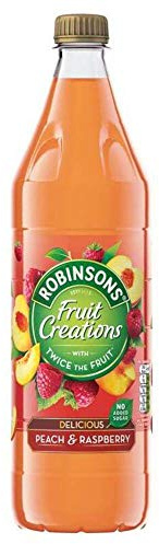 Robinsons Fruit Creations, Real Fruit Squash, Low Calorie, Delicious Peach and Raspberry, 20 Servings, 1L
