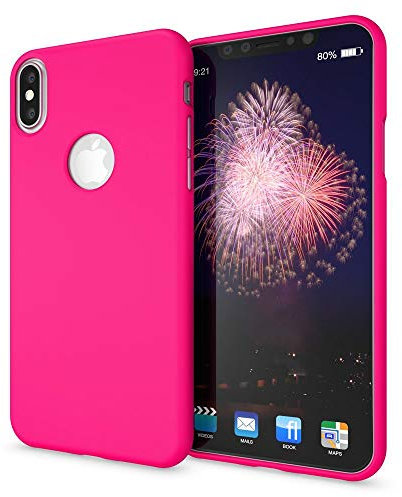 NALIA Handyhülle kompatibel mit Apple iPhone XS Max, Ultra-Slim TPU Hülle Silikon Neon Case, Dünnes Cover Gummi Schutzhülle Skin, Etui Handy-Tasche Backcover Smartphone Bumper, Farbe:Pink