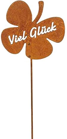 Beetstecker Viel Glück Edelrost Gartenstecker Glücksbringer Gartendeko Balkondeko Topfstecker Rostdeko Geschenkidee Geldgeschenk Geschenkverpackung