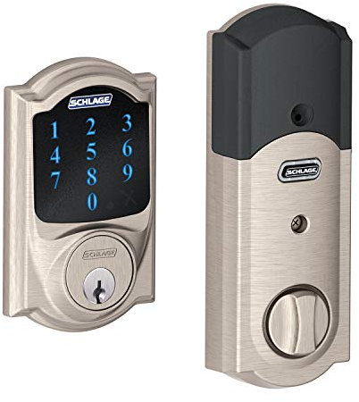 Schlage BE469ZPVCAM619 Satin Nickel Connect Camelot Touchscreen with Built-in Alarm & Z-Wave