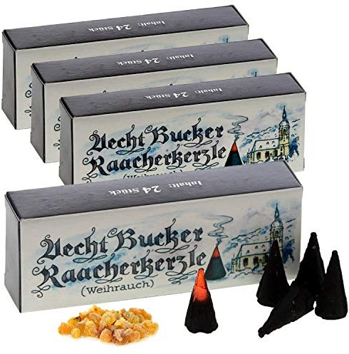 6 Päckchen - Echt Bucker Räucherkerzen - 4 Päckchen Weihrauch + 2 Päckchen Myrrhe