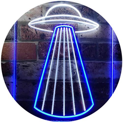 UFO Space Ship Star Shuttle Man Cave Dual Color LED Barlicht Neonlicht Lichtwerbung Neon Sign Weiß & Blau 400 x 600mm st6s46-i3134-wb