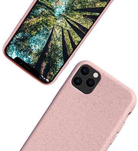 eplanita Eco Mobile Phone Case for iPhone 11 Pro, Plant Fibre, Drop Protection Cover, Durable and Sustainable (Pink, for iPhone 11 Pro)