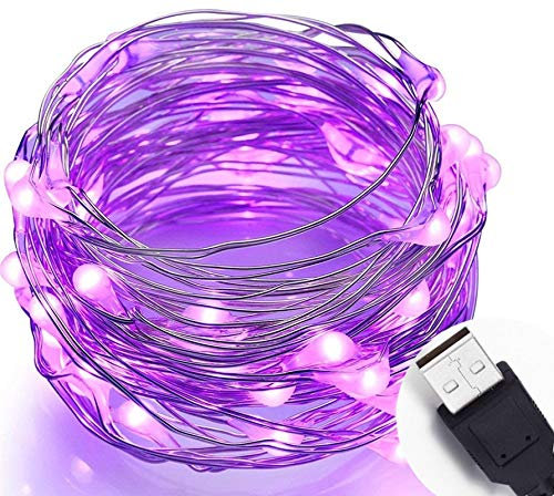 MSC 30 LED's USB Powered LED 3M Purple Coloured String Fairy Lights On Copper Cable with Light Effects, Ideal for Christmas, Xmas, Party,Wedding,Decoration Purple-USB-3M