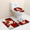 uministyle 3 PCS Christmas Toilet Seat Cover and Rug Decorations Toilet Seat Cover Rug & Tank Cover Bath Mat Tissue Box Cover Set (colorF)