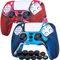 YoRHa Studded Silikon Hülle Abdeckungs Haut Kasten für PS5 Controller x 2 (Tarnung Rot+Blau) Mit Pro Aufsätze Thumb Grips x 10