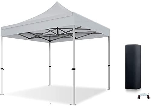 Actiexpress, Tente Pliante Barnum Pliant Tonnelle imperméable 3X3/3x4,5/3x6 Structure en Acier 32mm Toit 450g/m² 100% étanche Classement feu M2 (3X3, Gris)