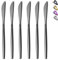HOMQUEN Cuchillo De Mesa 6 Piezas, Cuchillo De Mesa Negro Mate De Acero Inoxidable, Cuchillo De Mantequilla Robusto, Cuchillo De Mantequilla De Diseño Moderno (Negro Mate-8.9 Pulgadas)