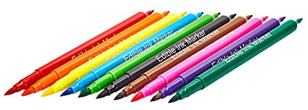 10PCS Edible Food Colour Pens,Food Coloring Marker,Edible Markers,Double Sided Food Grade Pen Fine Vs Thick Tip,Gourmet Writers for DIY Cake Decorating,Cookies,Frosting,Easter Eggs