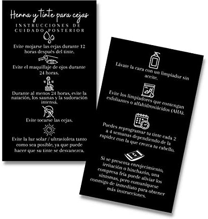 Lashicorn Tarjeta de tinte para el cuidado de cejas y espalda con henna, henna y color de cejas, 50 piezas, 50 piezas, tamaño 50 x 35 pulgadas, kit de inicio de elevación con tinte DIY
