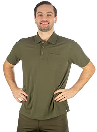 TOM COLLINS Herren Poloshirt Kurzarm Shirt mit Polokragen Zanfi, Größe:XXXL, Farbe:dunkelgrün
