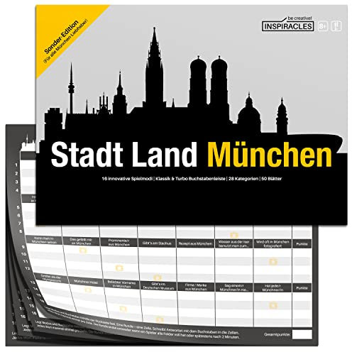 Inspiracles Stadt Land München - Tolles München Geschenk - Das Quiz Spiel für Münchener und Fans - München Souvenirs, München Andenken - München Spiel für Freunde
