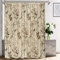 Shrahala Dekorativer Duschvorhang, Retro-Blume, orientalische Tinte, Badezimmerdekoration, Polyesterfaser, wasserdicht, mit Kunststoffringen für Duschstall, Badewannen, 182,9 x 152,4 cm, Braun