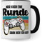 Tasse Gamer, Nur noch eine Runde - dann hör ich auf! Geschenkidee für Computerspieler, Gaming-Fans und Zocker Kaffee-Becher Nerd Gaming Kaffeetasse mit Spruch lustig Geschenk (Weiß/Schwarz)