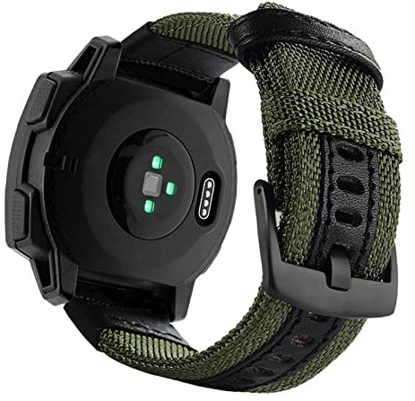 YOOSIDE 22mm Nylon Military Style Armband für Garmin Instinct/Instinct 2 Solar, Gewebtes Gewebe Durable Handgelenk Uhrenarmband für Garmin Instinct Crossover Solar (Grün)