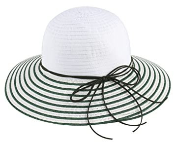 Miuno® Chapeau de soleil doux pour femme - Chapeau de paille - Protection solaire - Noeud H385, vert