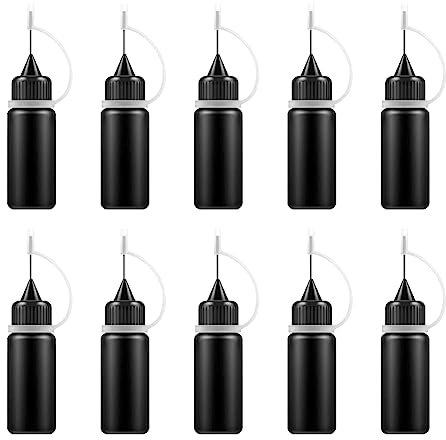 Nadelflaschen,Präzisionsspitzen-Applikator-Flaschen,10Stk Applikator Squeeze Flasche 10ml,Liquid Flaschen,Needle Tip Bottle,Plastik Nadel-Flasche,Präzisions-Flasche für Quilling Kleber Öler Farbe